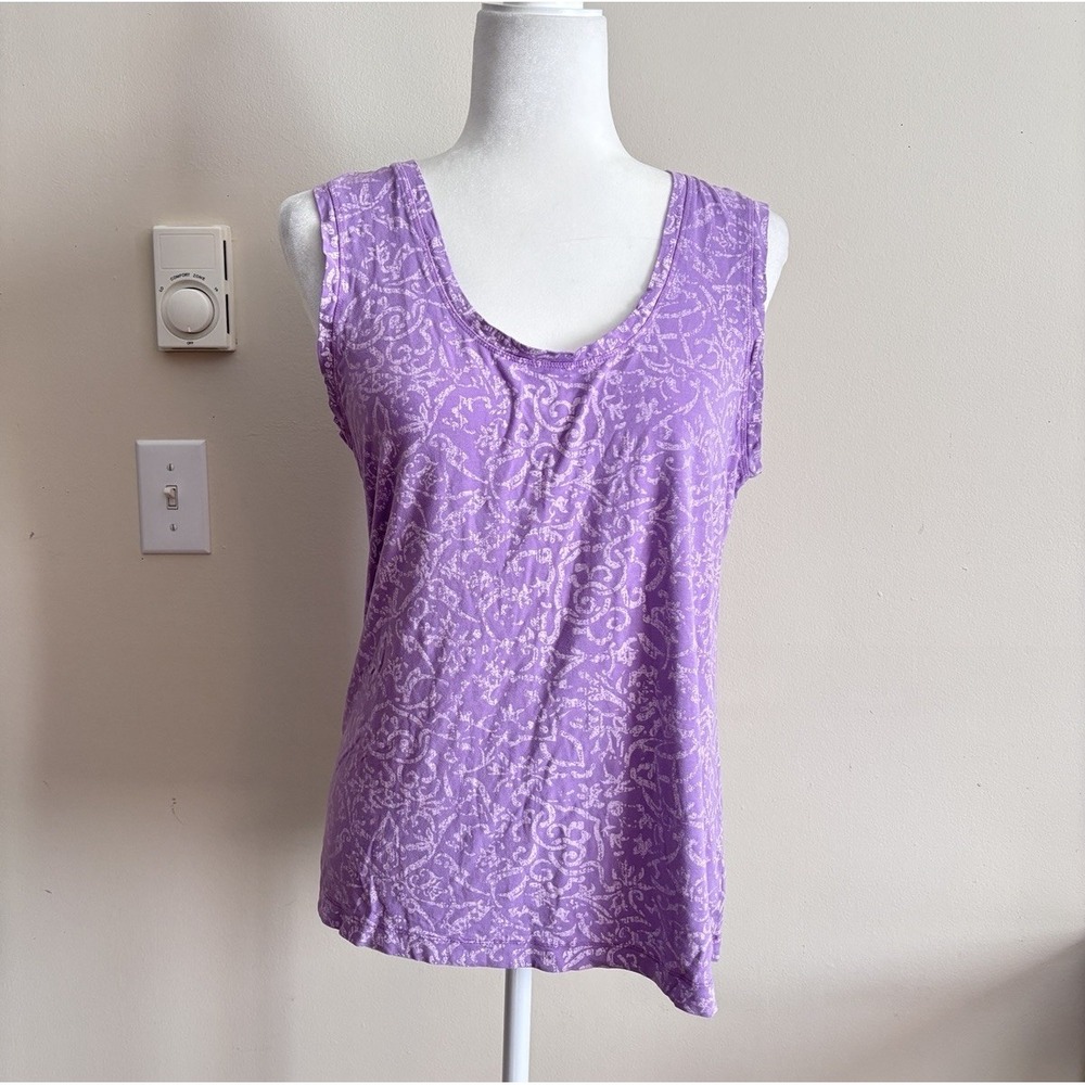 NWT Fresh Produce Womens Large Top Sleeveless Purple Beach Boho Stretch‎ Cute